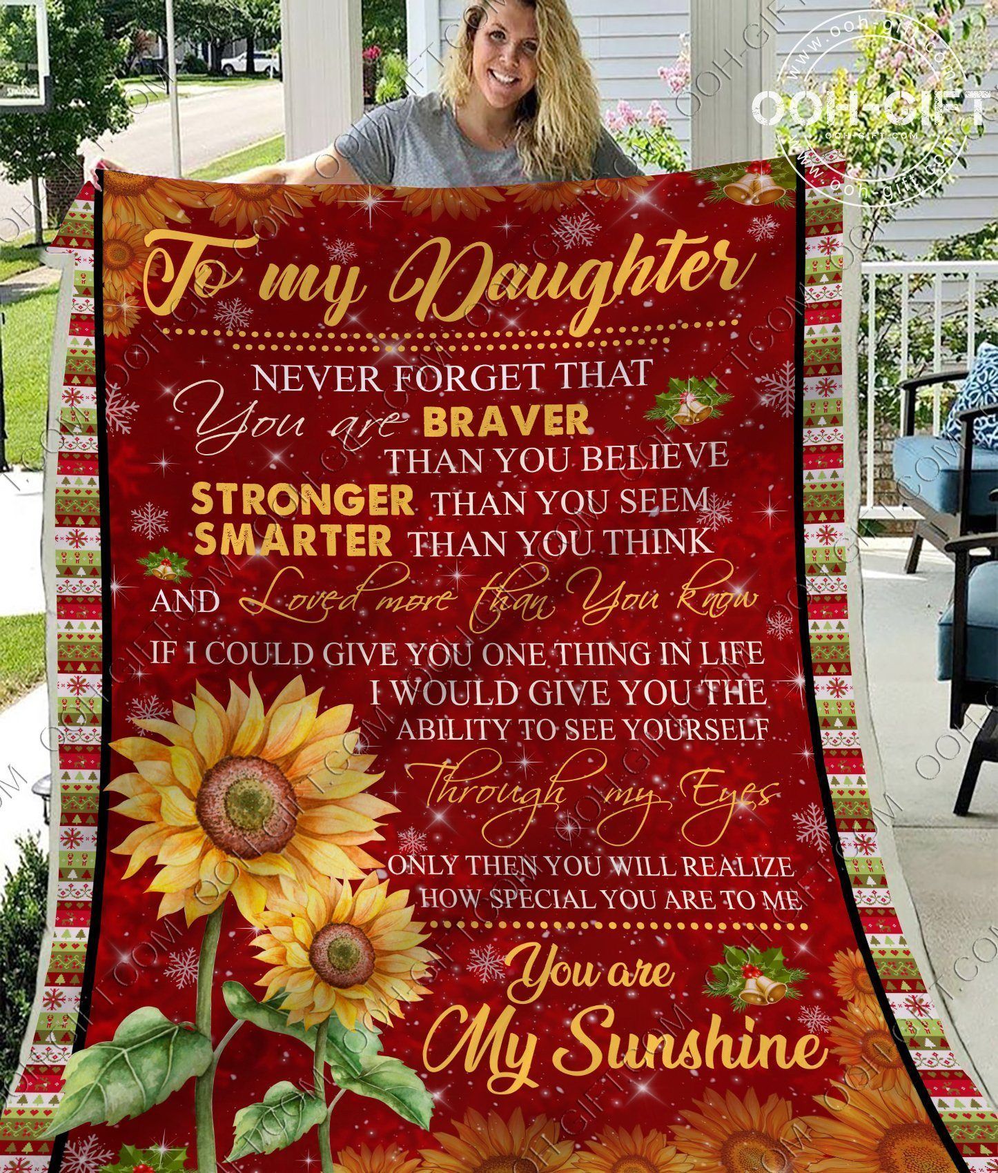 Daughter Xmas Always Remember Sherpa Fleece Blanket