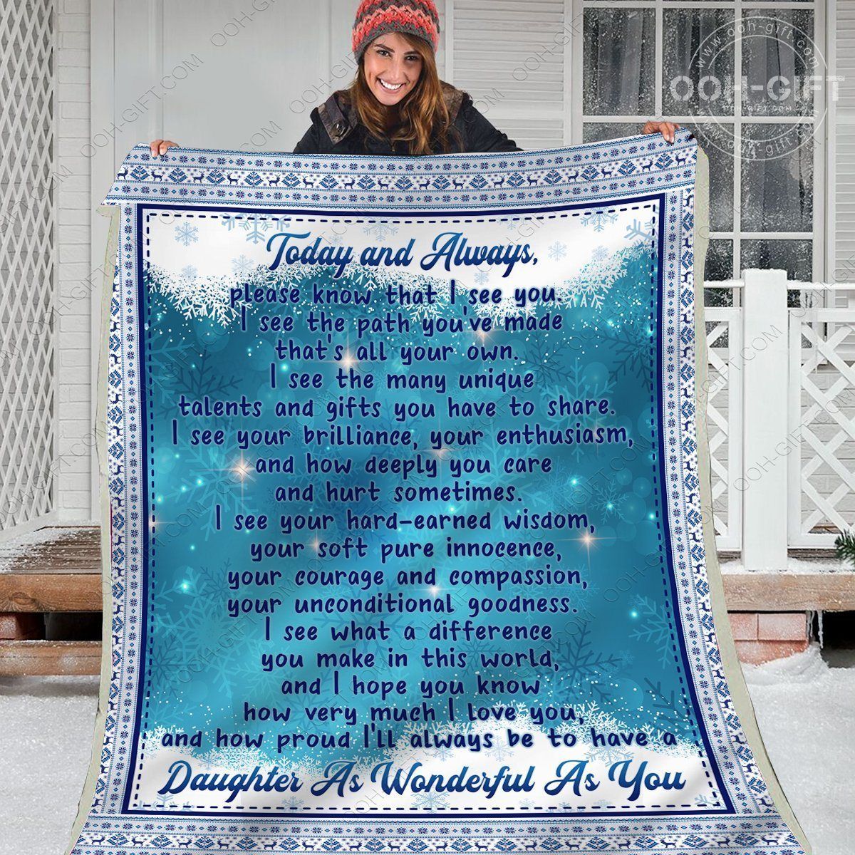 Daughter Xmas Today Always Sherpa Fleece Blanket