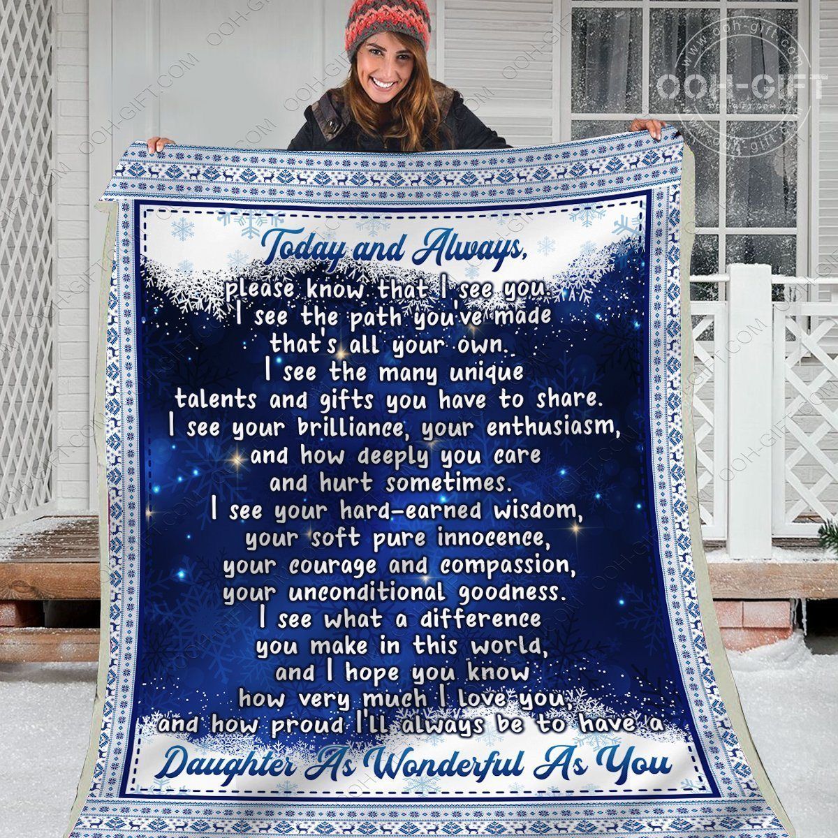 Daughter Xmas Today Always Sherpa Fleece Blanket