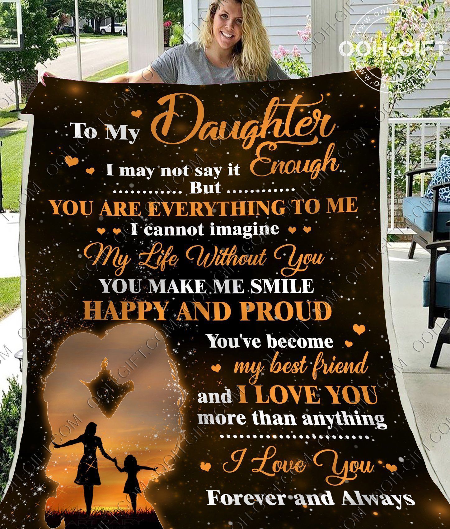 Daughter You Are Everything To Me Sherpa Fleece Blanket