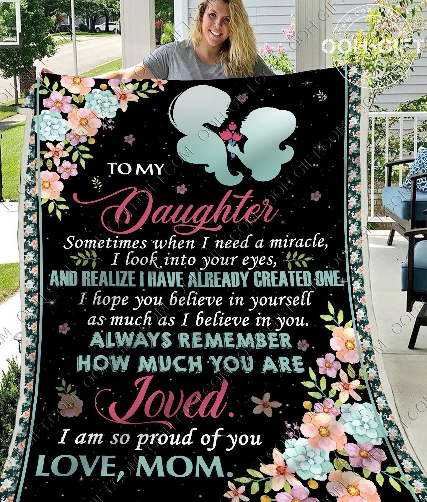 Daughter You Are Loved Sherpa Fleece Blanket