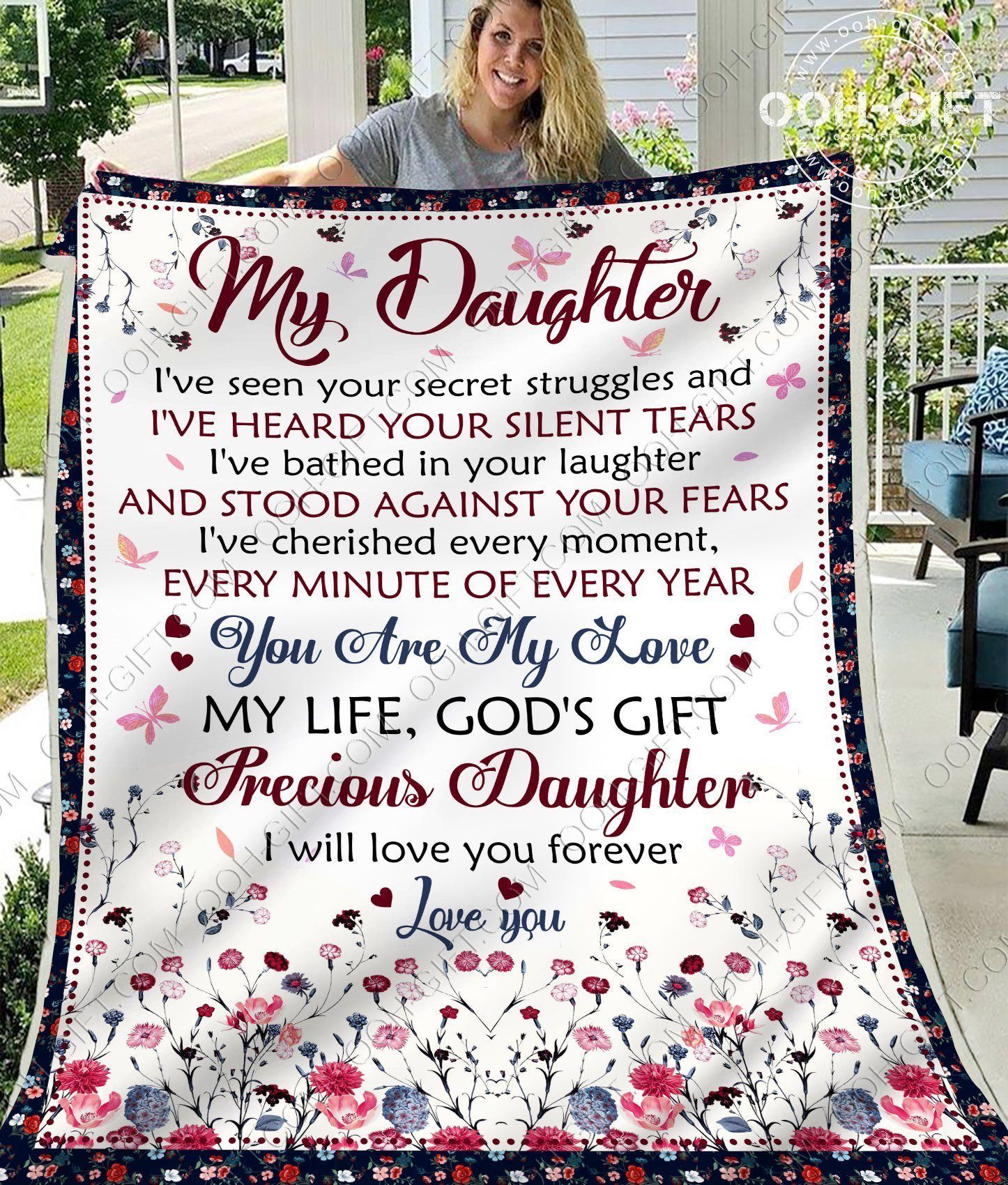 Daughter You Are My Love Sherpa Fleece Blanket