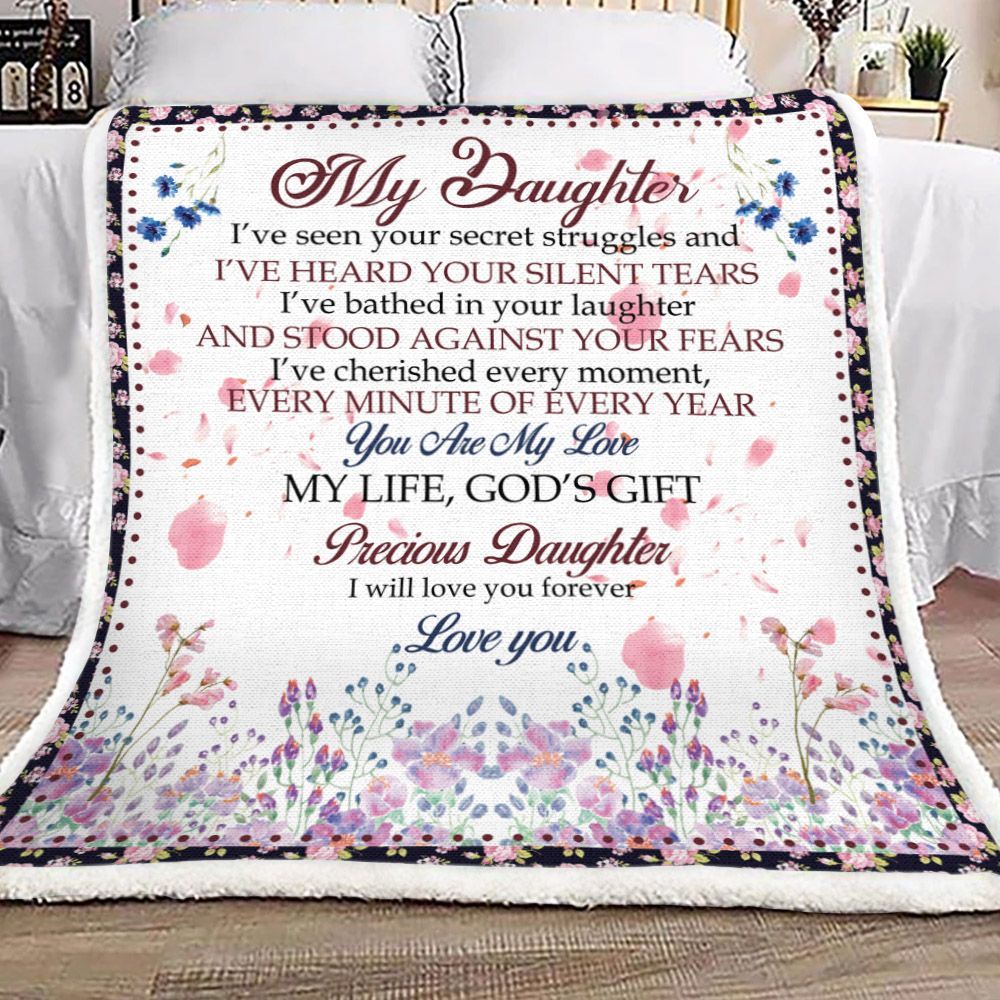 Daughter You Are My Love Home Garden Linens Sherpa Fleece Blanket
