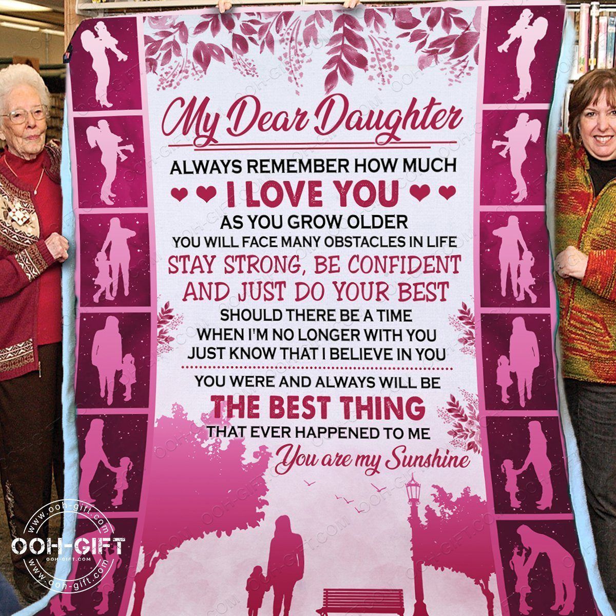 Daughter You Are My Sunshine Sherpa Fleece Blanket