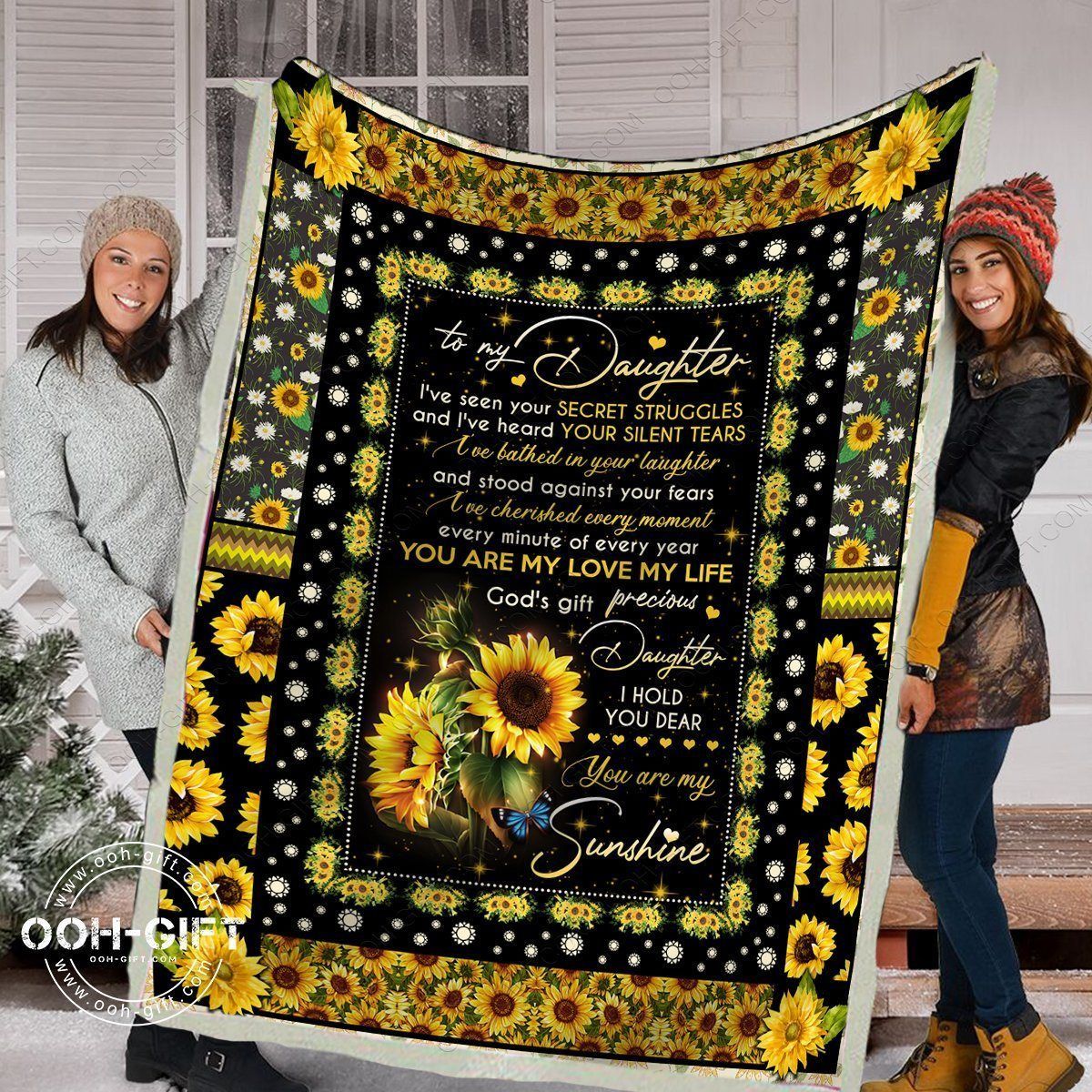 Daughter You Are My Sunshine Sherpa Fleece Blanket