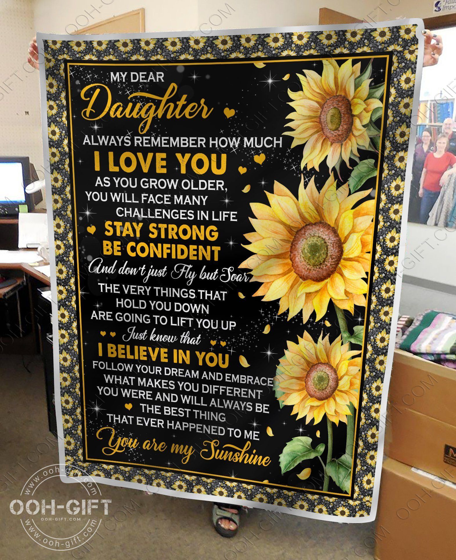Daughter You Are My Sunshine Sherpa Fleece Blanket