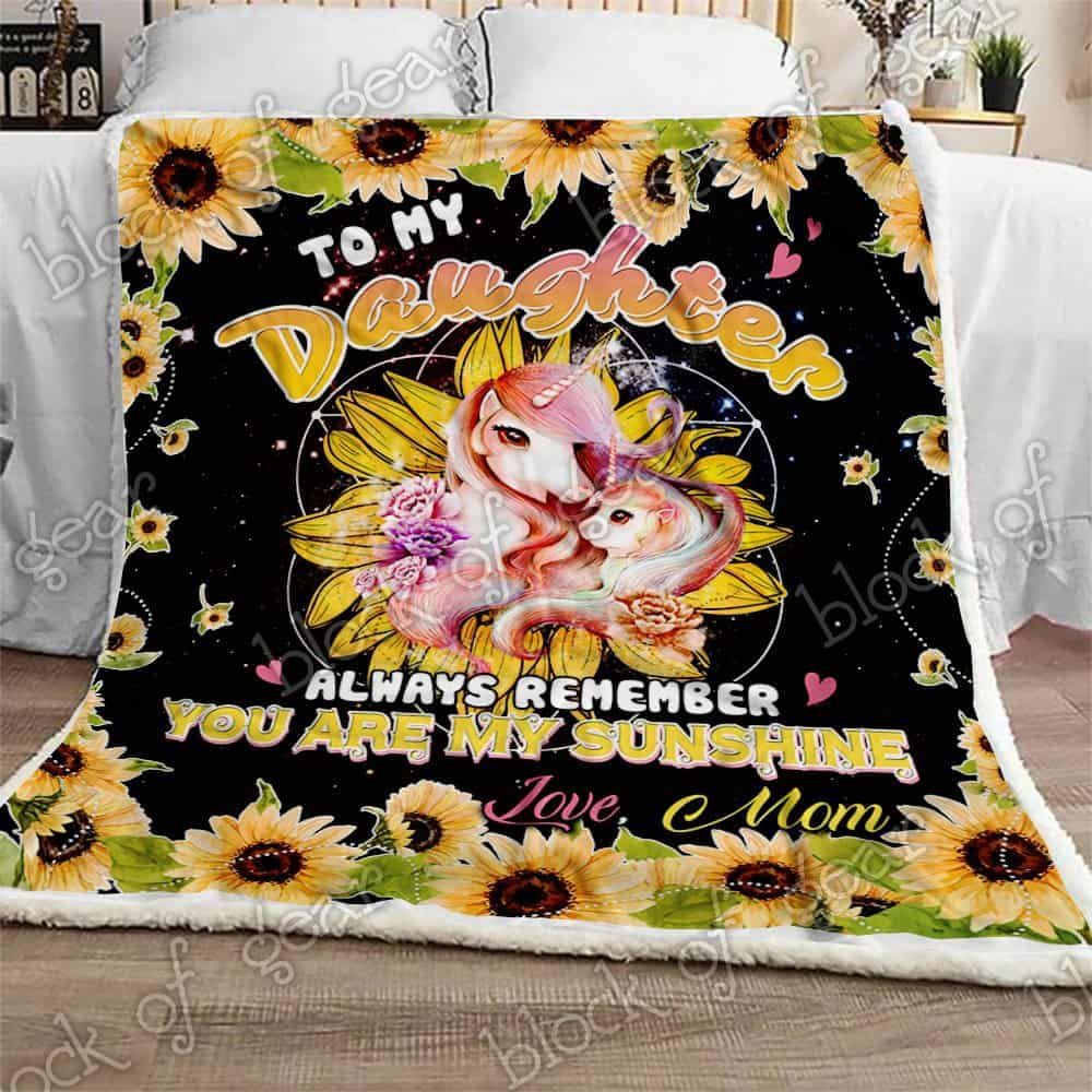 Daughter You Are My Sunshine Fleece Blanket