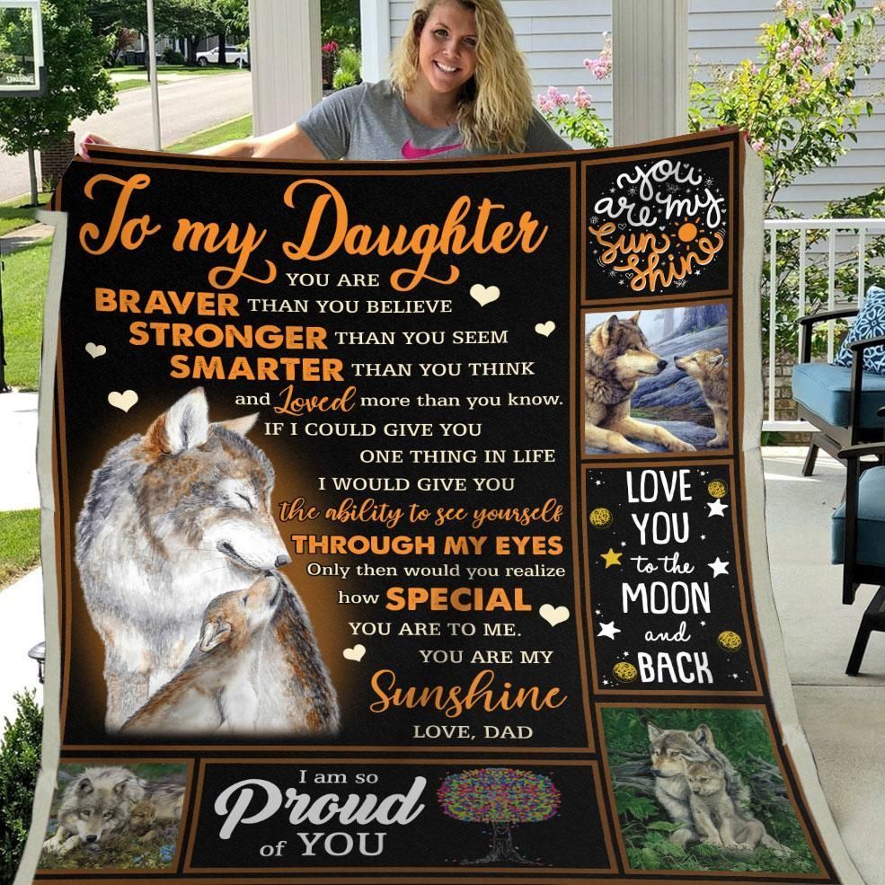 Daughter You Are My Sunshine Love From Dad Sherpa Fleece Blanket
