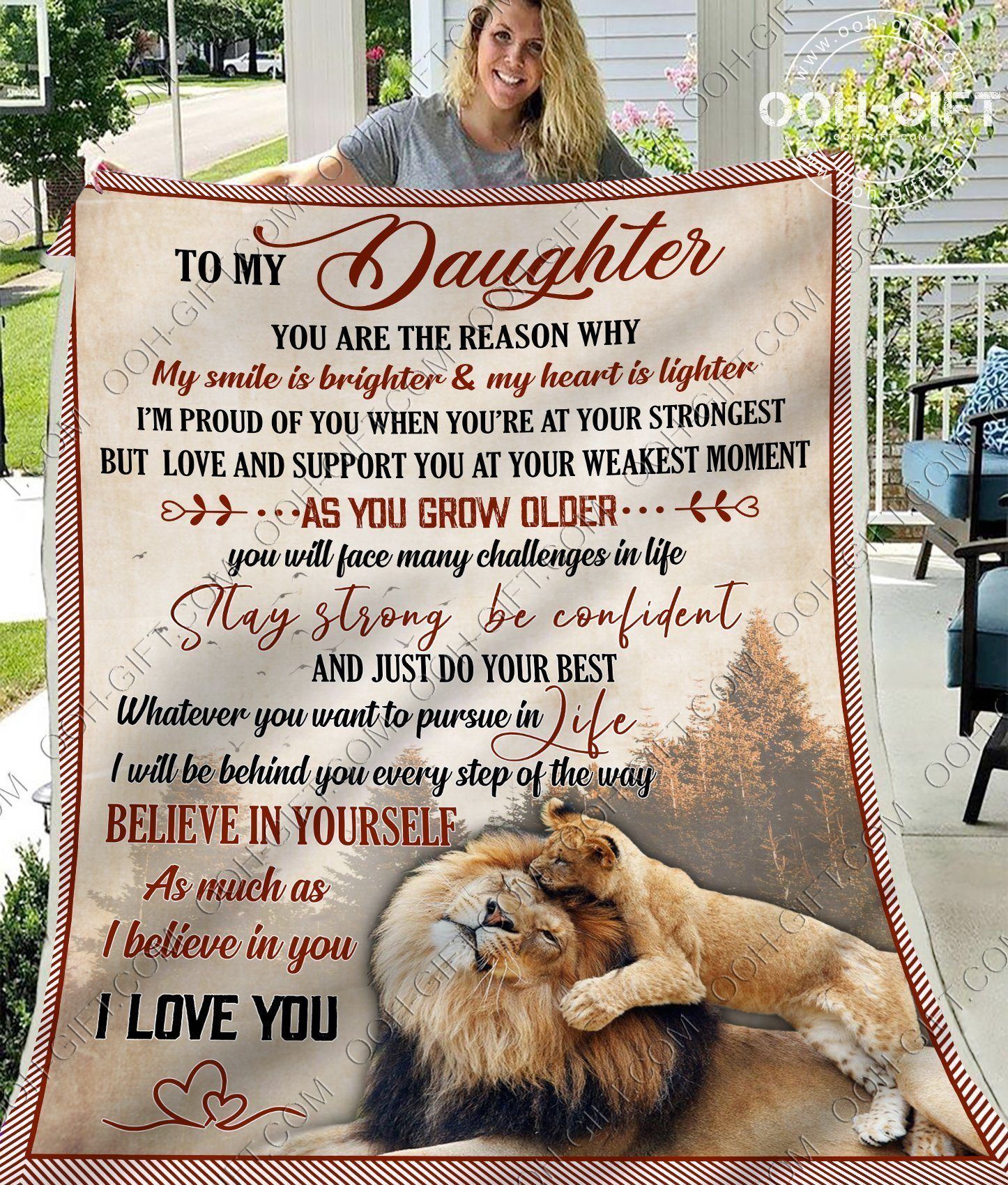 Daughter You Make Me Smile Sherpa Fleece Blanket