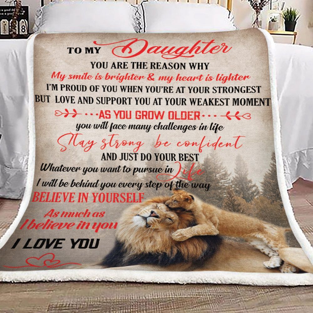 Daughter You Make Me Smile Sherpa Fleece Blanket