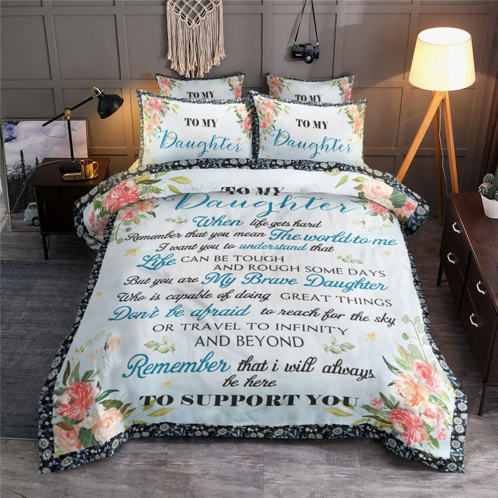 Daughter You Mean The World To Me Bedding Set