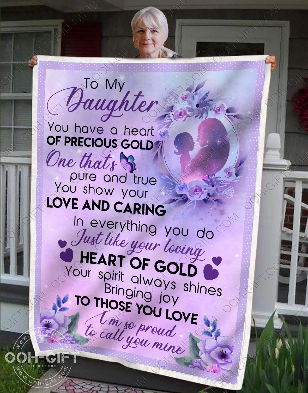 Daughter Your Heart Of Gold Sherpa Fleece Blanket