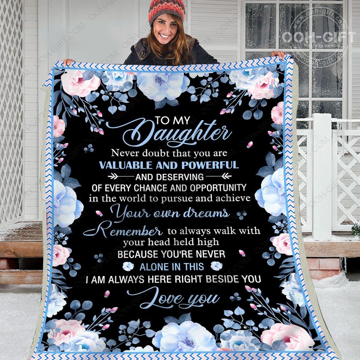 Daughter Youre Valuable And Powerful Sherpa Fleece Blanket
