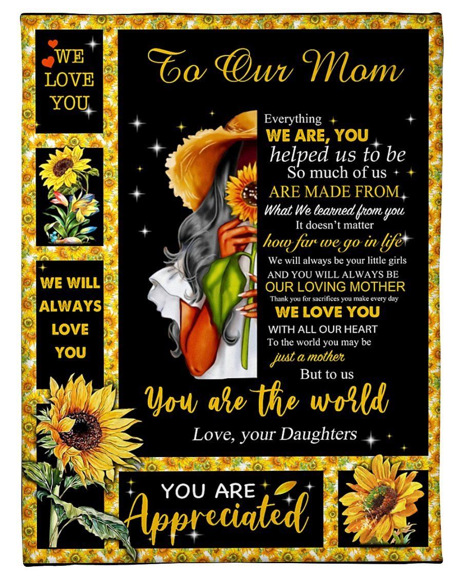Daughters To Our Mom We Will Always Love You Fleece Blanket Fleece Blanket