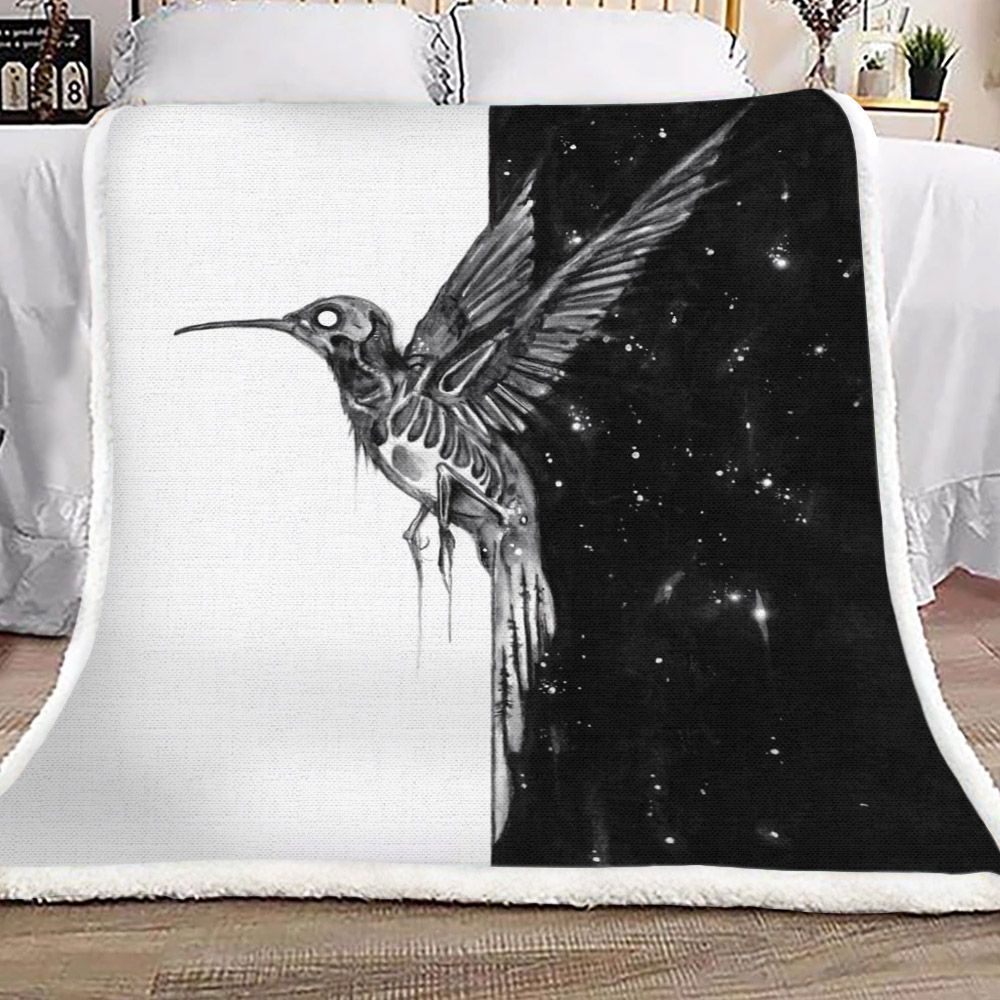 Day And Night Hummingbird Sherpa Fleece Blanket