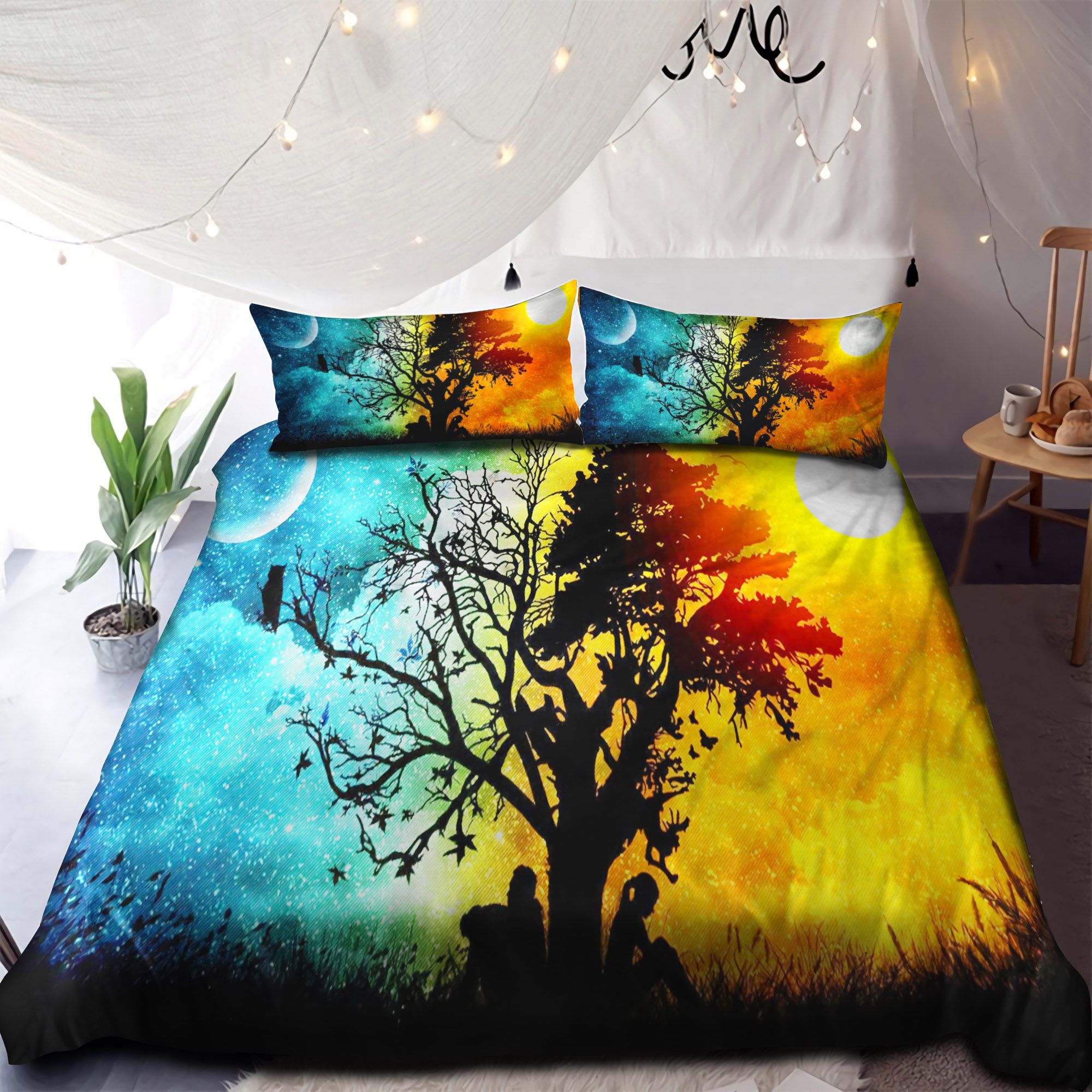 Day And Night You And Me Bedding Set