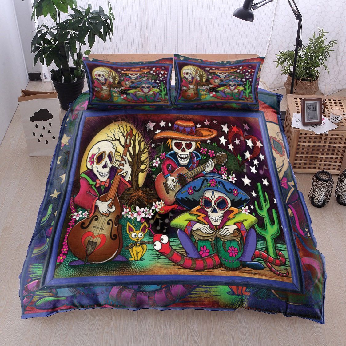 Day Of Dead Music Band Bedding Set