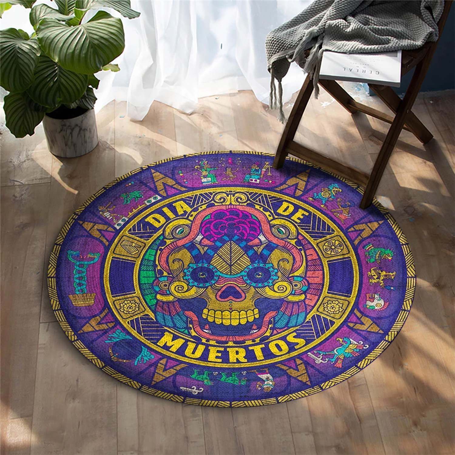 Day of the Dead Round Carpet
