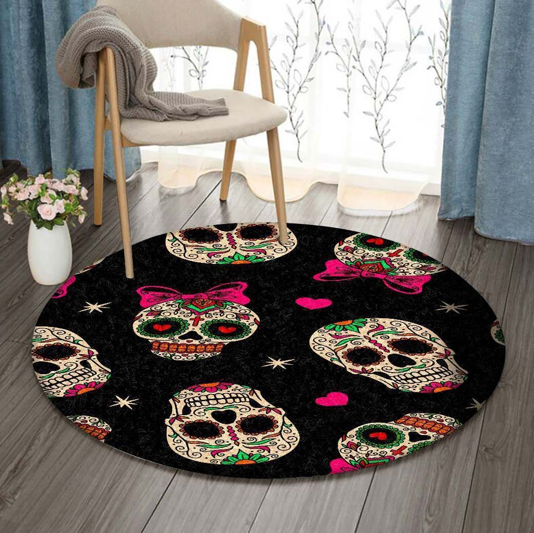 Day Of The Dead Round Carpet