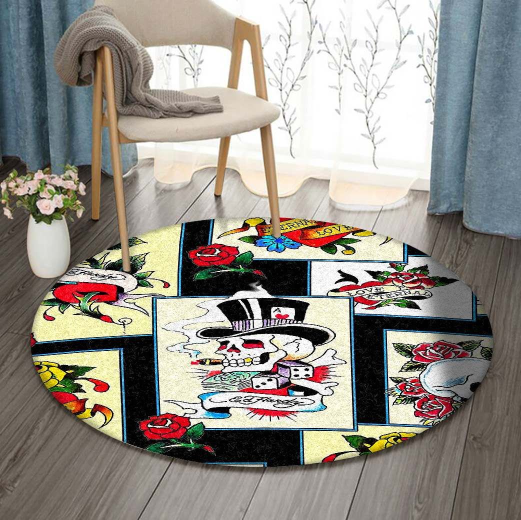 Day Of The Dead Round Carpet