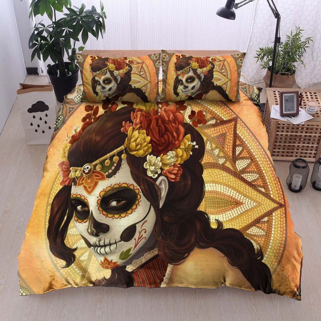 Day Of The Dead Cotton Bed Sheets Spread Comforter Duvet Cover Cotton Bed Sheets Spread Comforter Bedding Set