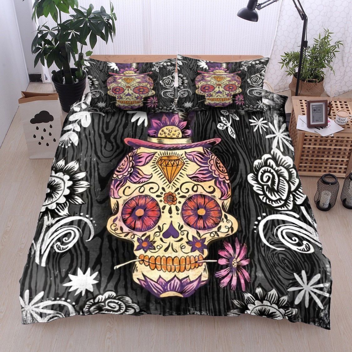 Day Of The Dead Bohemian Style Bedding Set