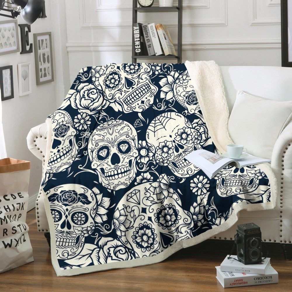 Day Of The Dead Sherpa Fleece Blanket