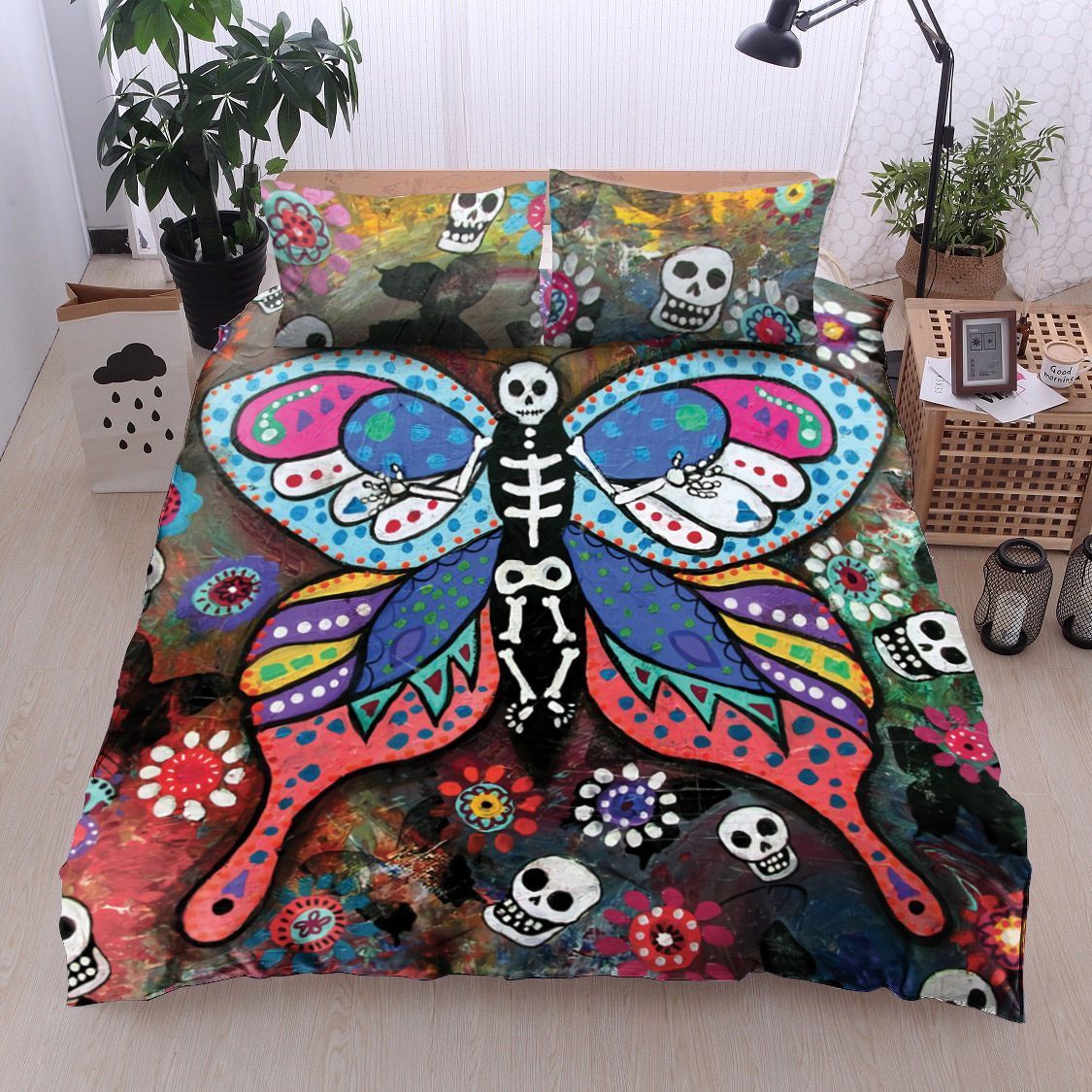 Day Of The Dead Butterfly Bedding Set