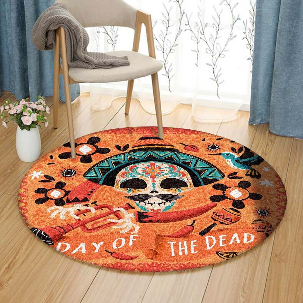 Day Of The Dead Round Carpet