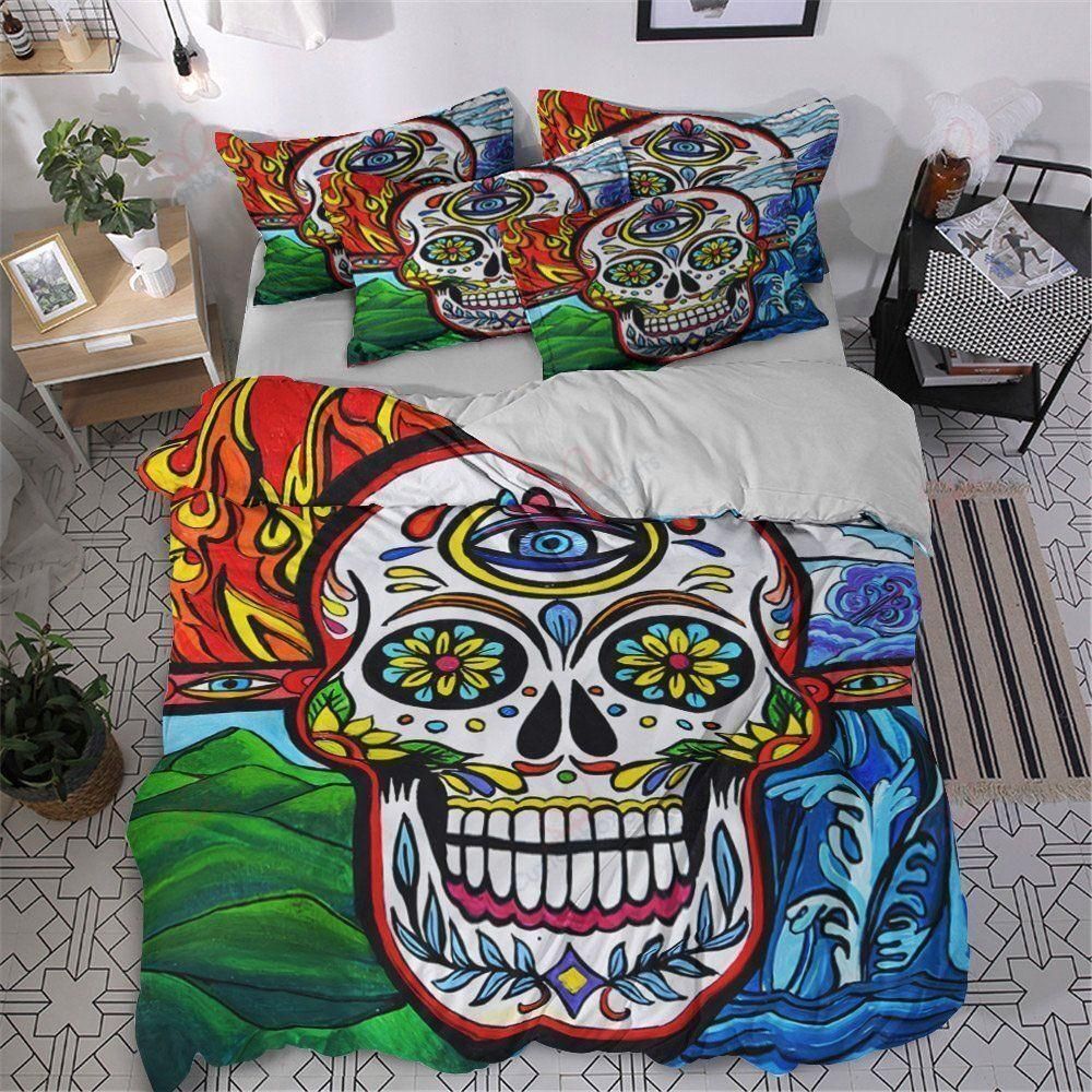 Day Of The Dead Flower Color Bedding Set