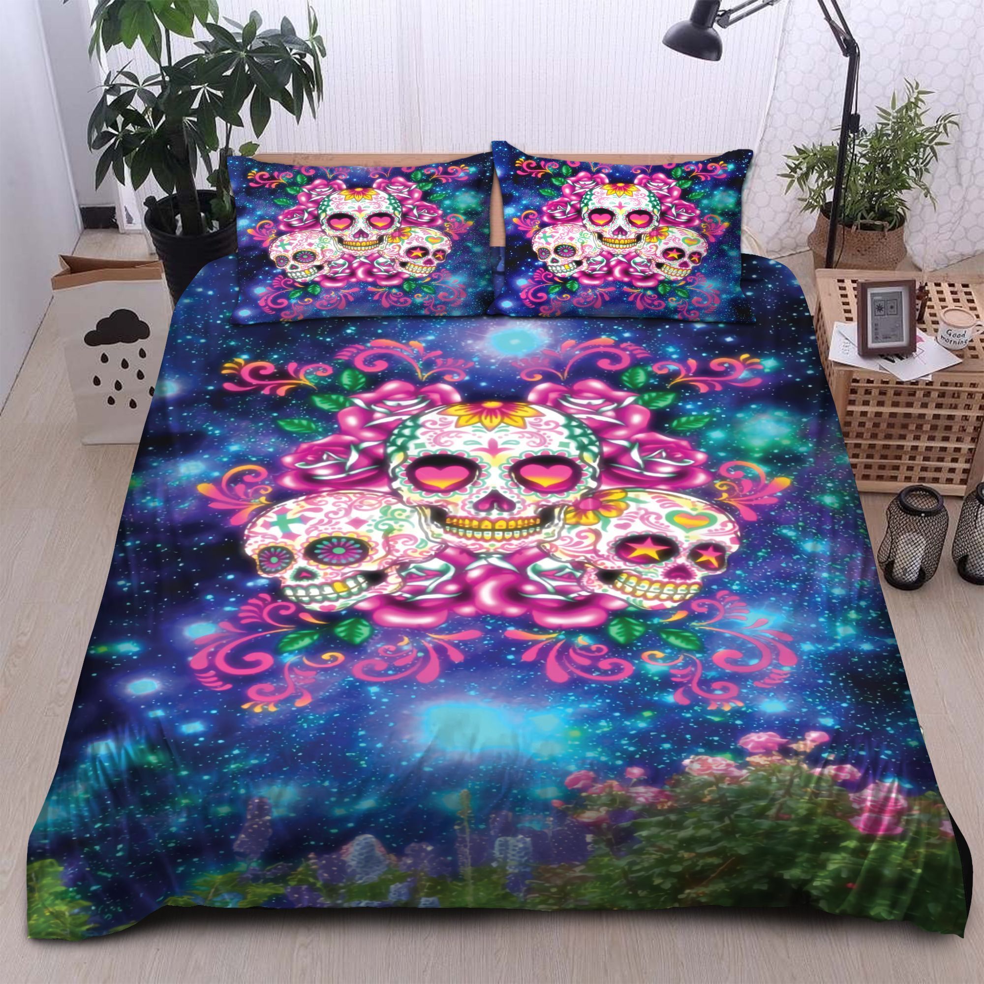 Day Of The Dead Galaxy Bedding Set