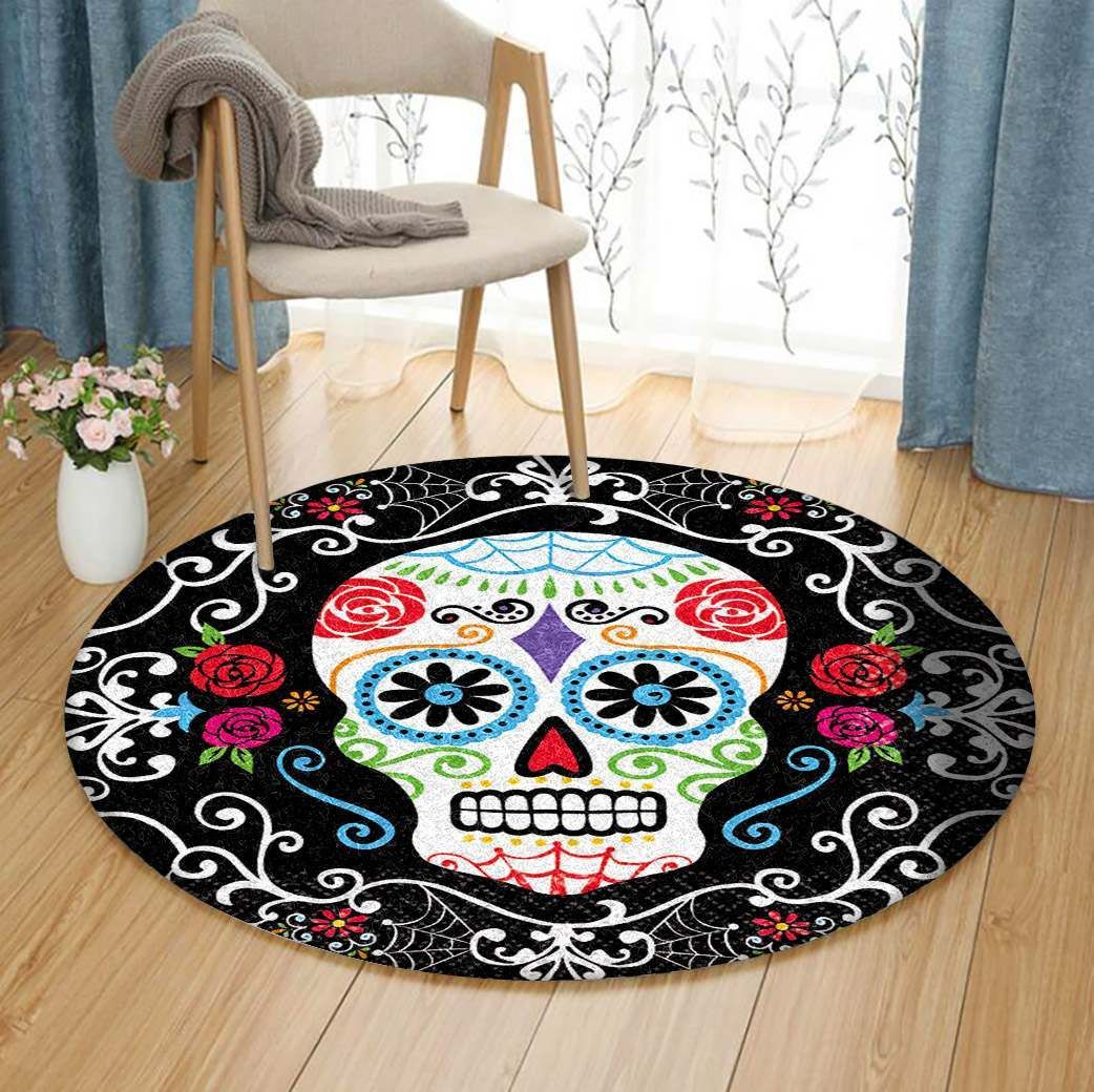 Day Of The Dead Round Carpet