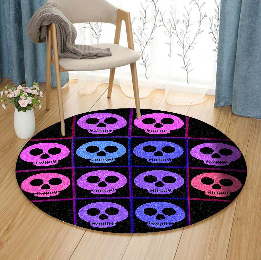 Day Of The Dead Round Carpet