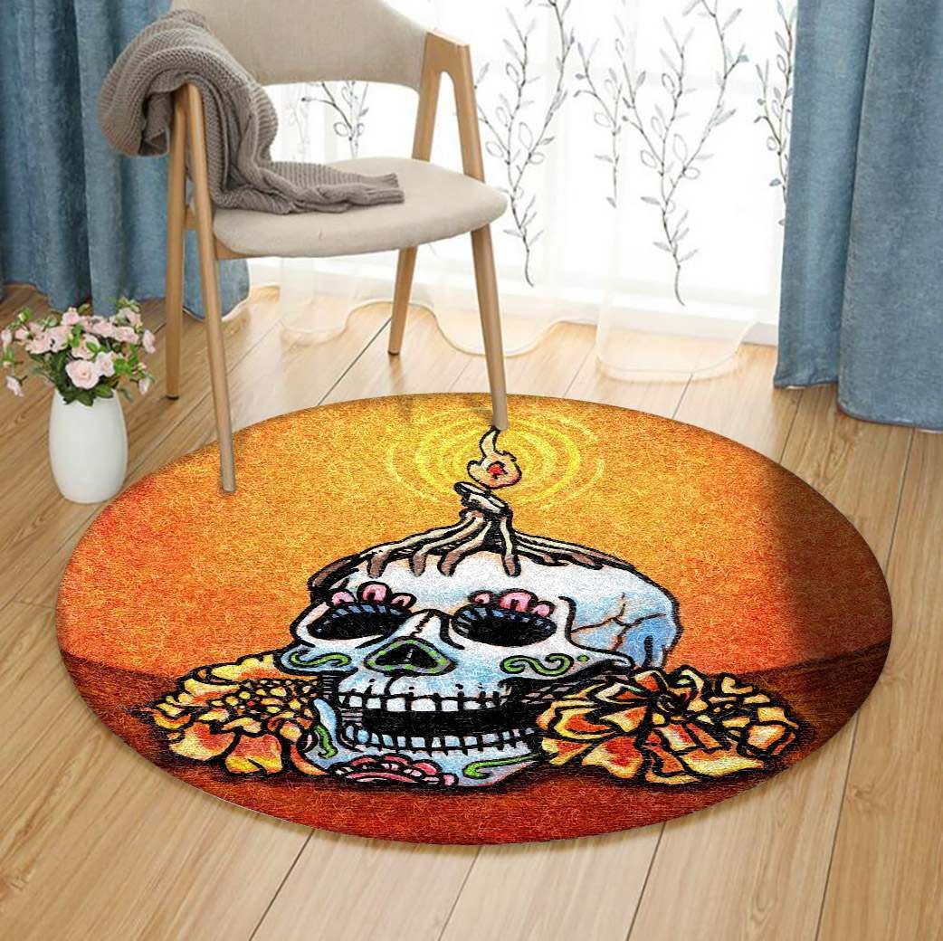 Day Of The Dead Round Carpet