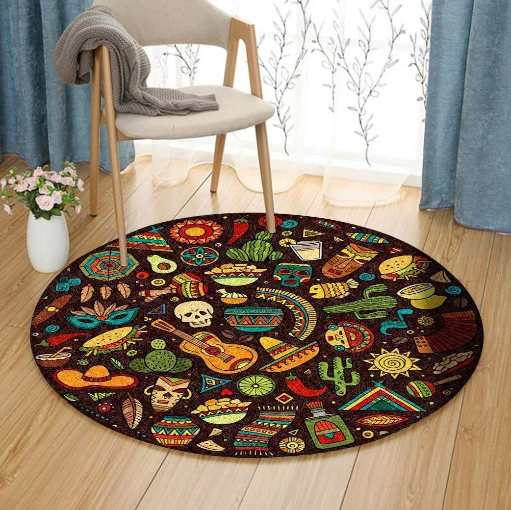 Day Of The Dead Round Carpet