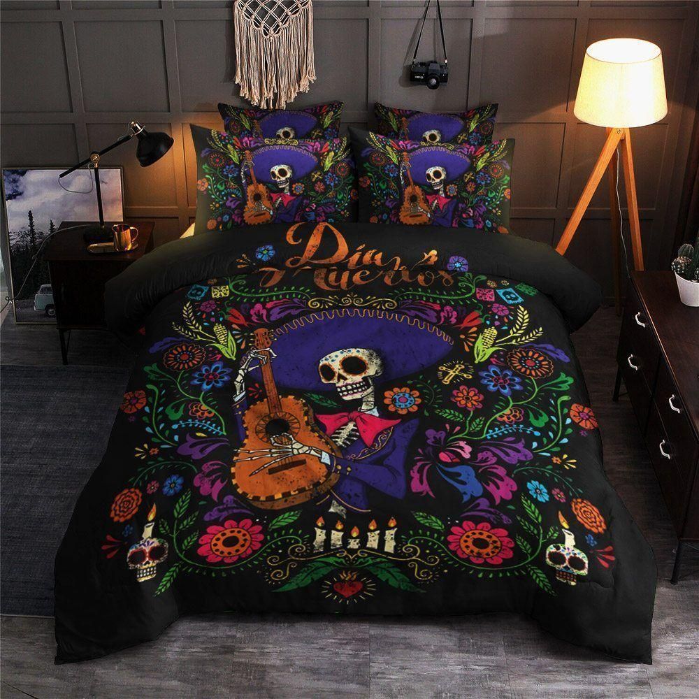 Day Of The Dead Lonely Skull Bedding Set