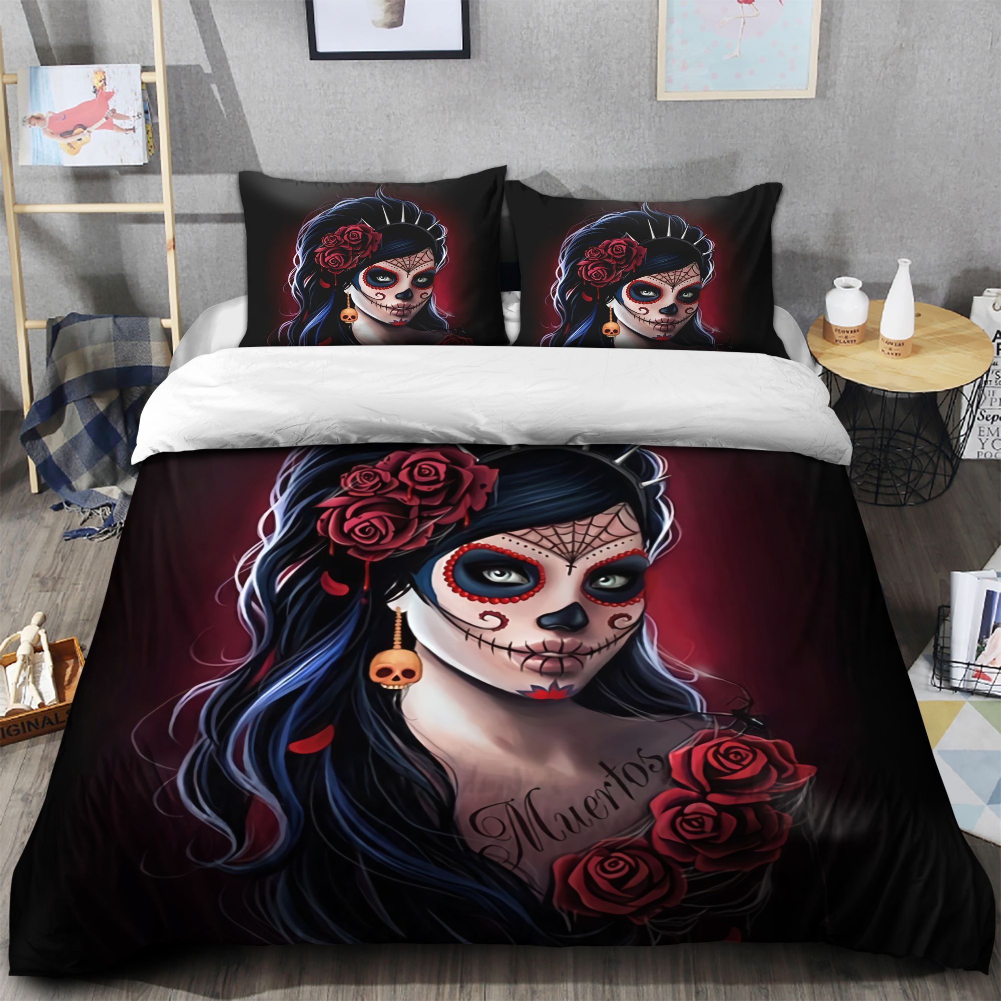 Day Of The Dead Muertos Bedding Set