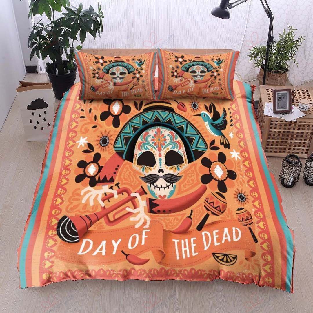 Day Of The Dead Oranges Bedding Set