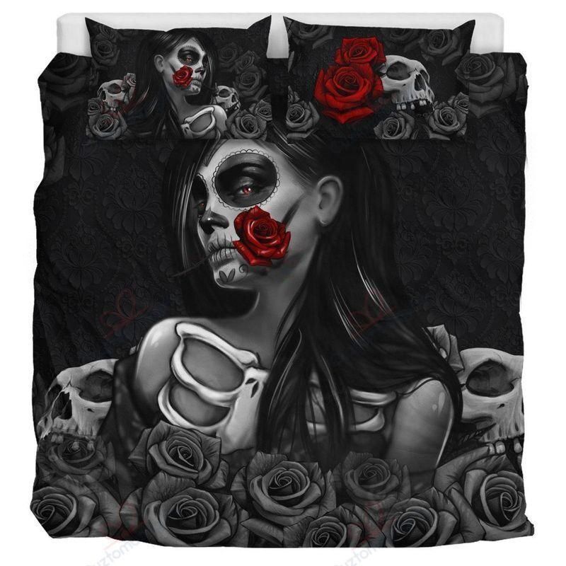 Day Of The Dead Roses Bedding Set
