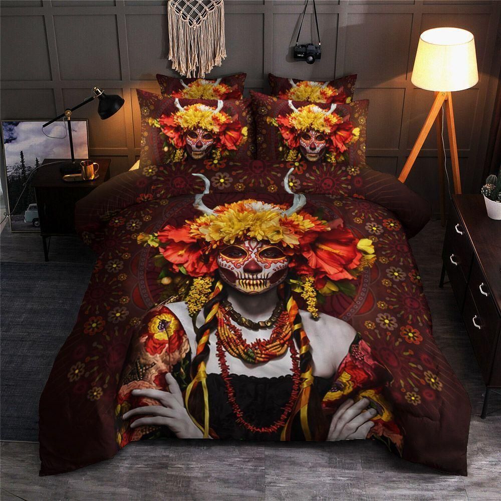 Day Of The Dead Scary Person Bedding Set