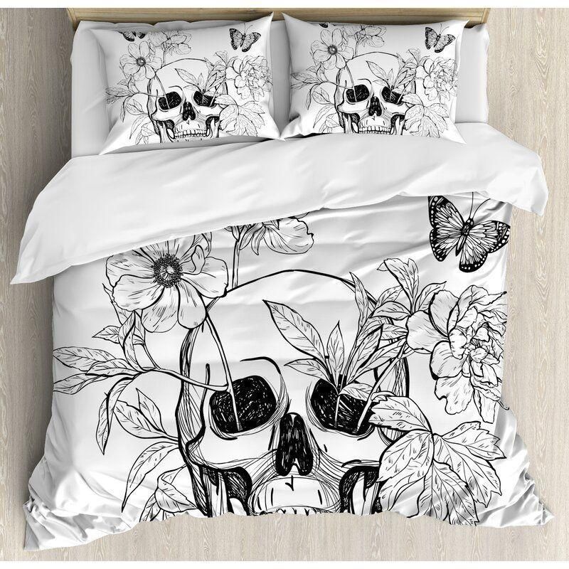 Day Of The Dead Skull Hand Drawing Bedding Set
