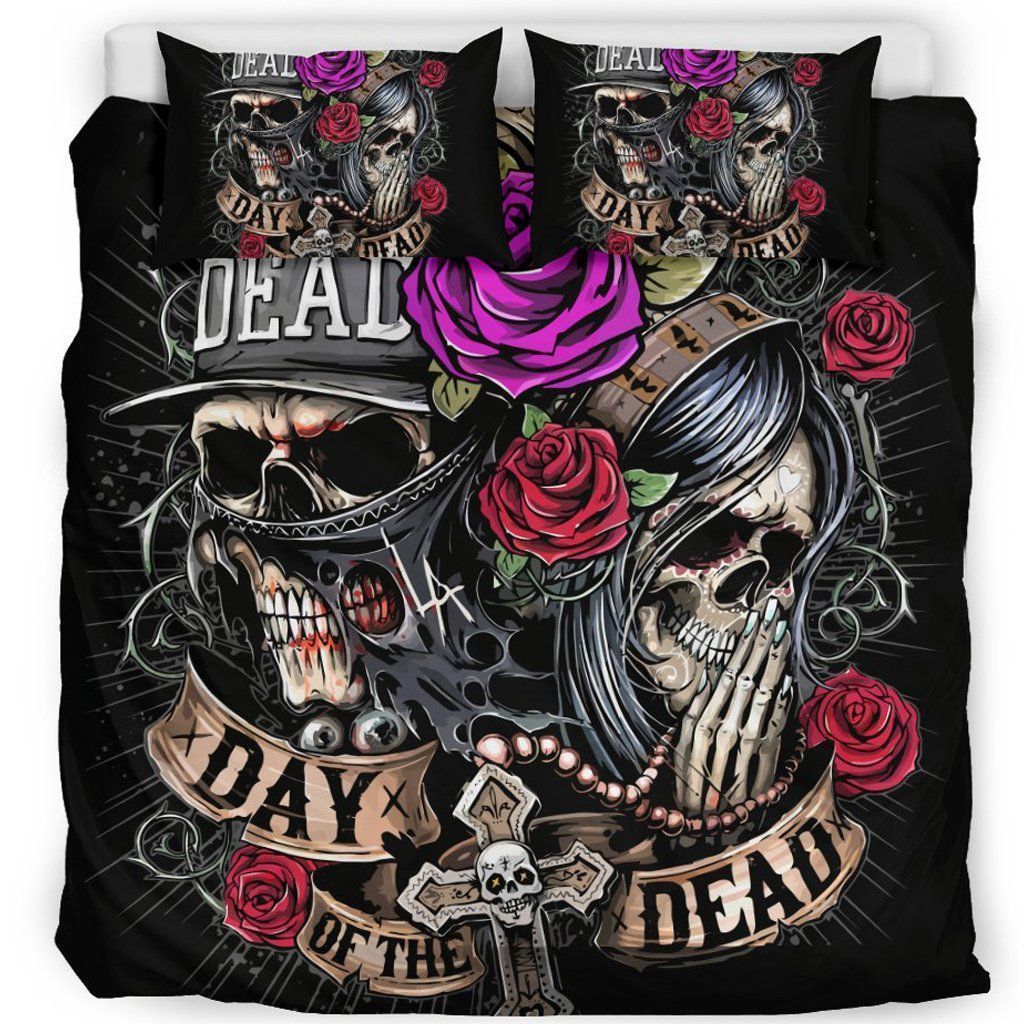 Day Of The Dead Skull Love Bedding Set