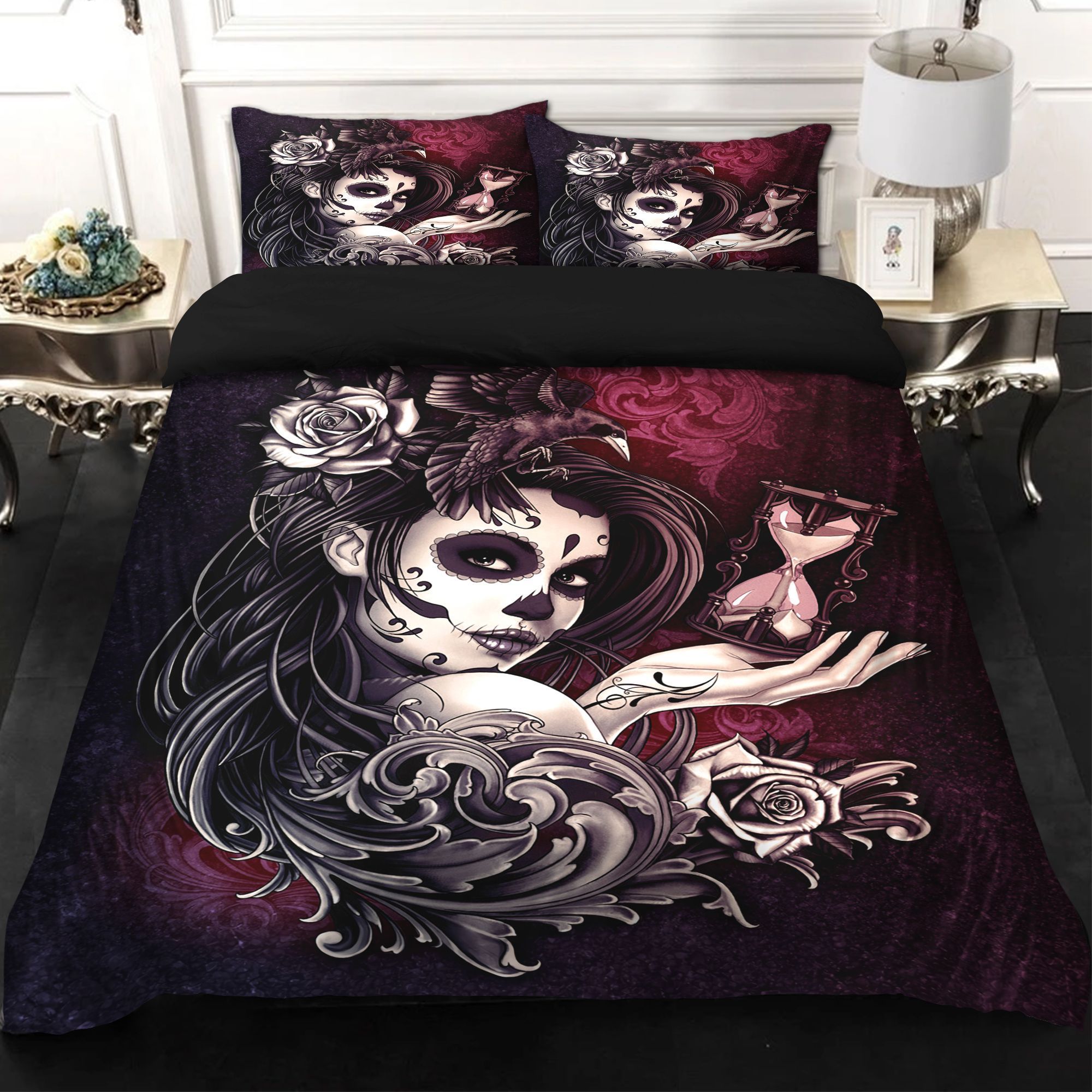 Day Of The Dead Sugar Skull Girl Bedding Set
