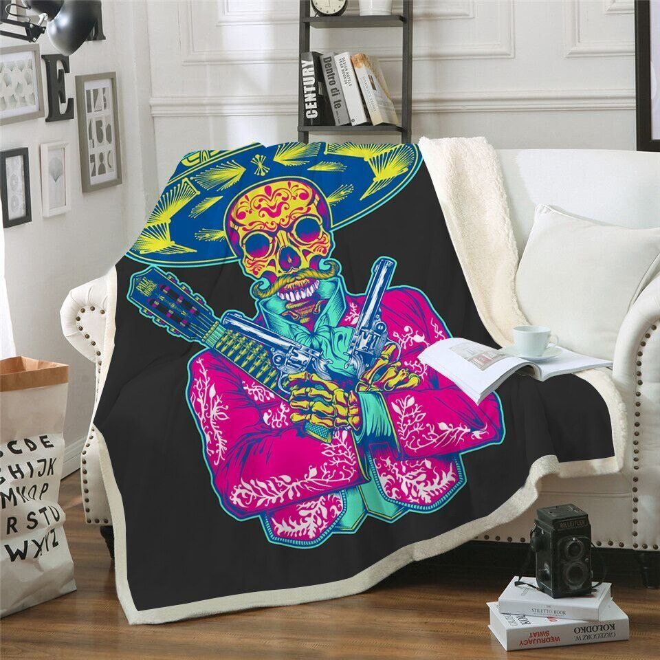 Dead Musician Gunman Sherpa Fleece Blanket