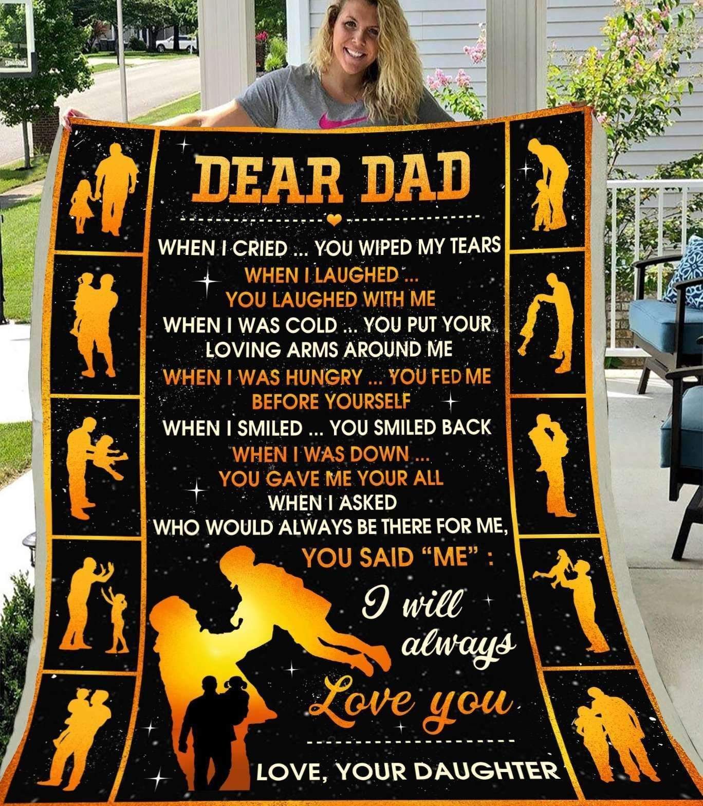 Dear Dad I Will Always Love You Sherpa Fleece Blanket