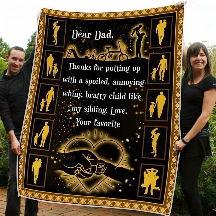 Dear Dad Thanks For Putting Up Sherpa Fleece Blanket