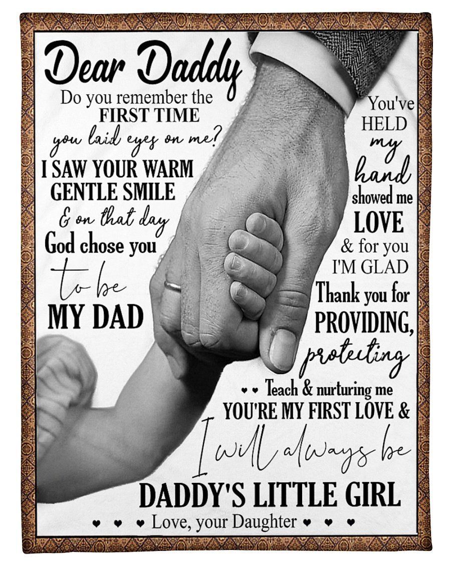 Dear Daddy Do You Remember The First Time Gifts Fleece Blanket