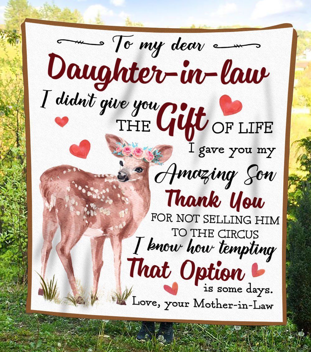 Dear Daughter In Law Little Deer Sherpa Fleece Blanket