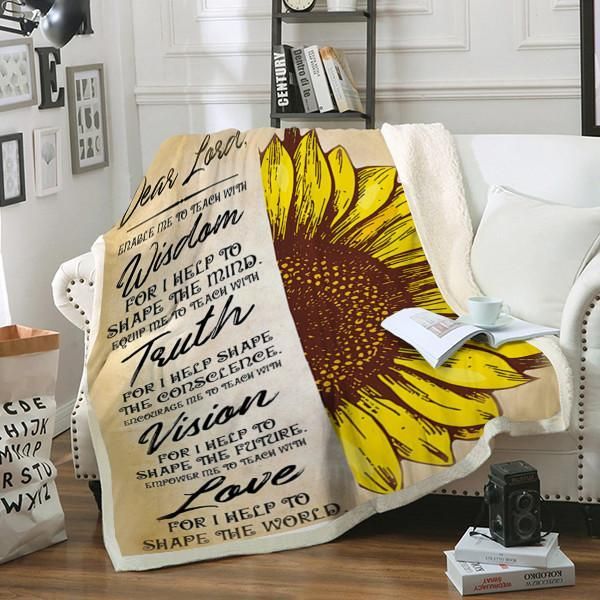 Dear Lord Sunflower Sherpa Fleece Blanket