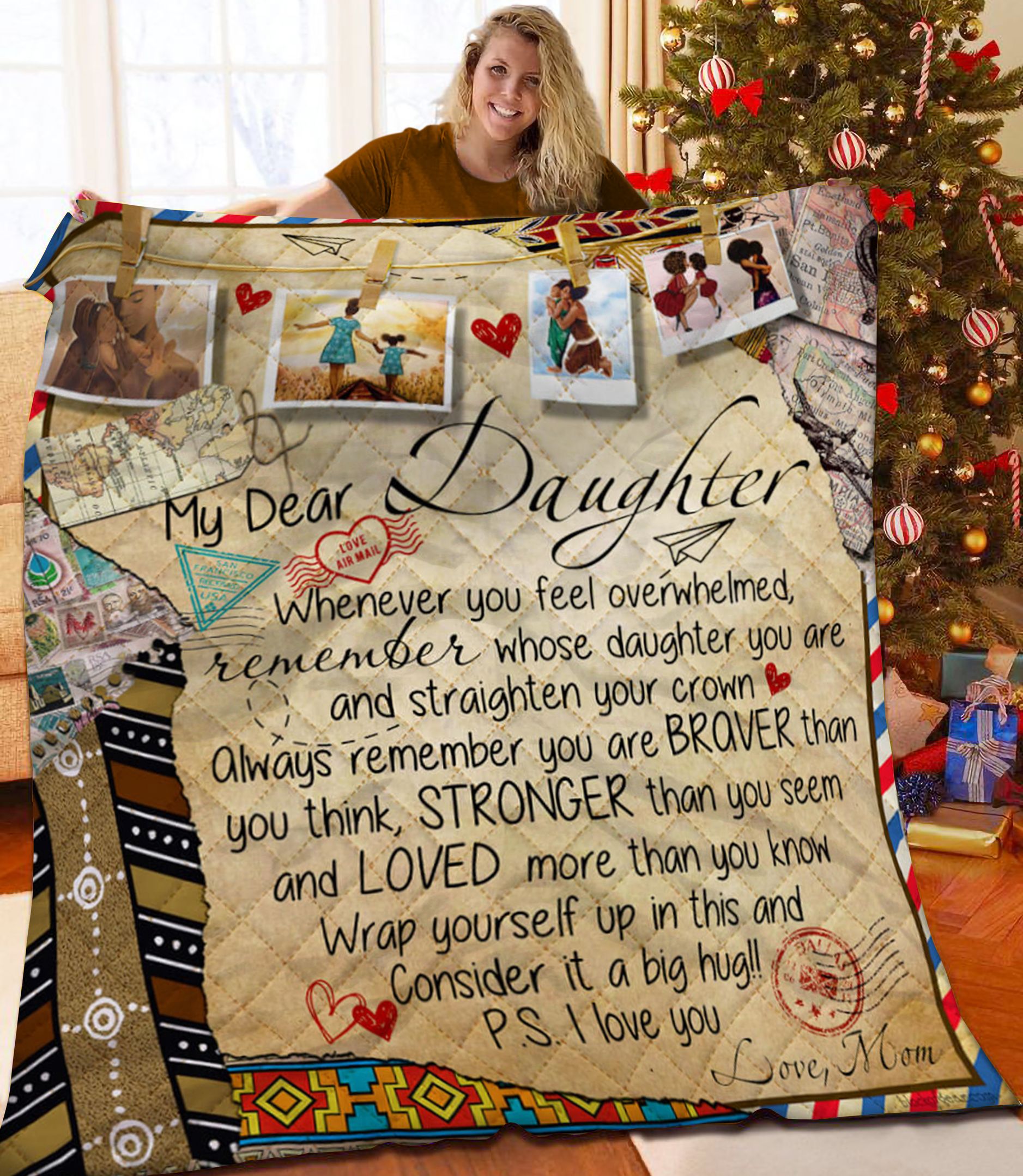 Dear My Daughter Black Girl DPT101101TK Quilt Blanket